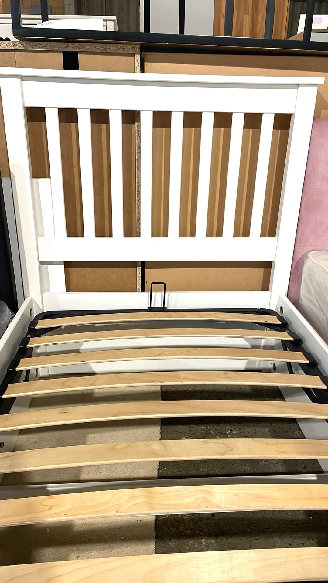 Assembled Habitat Aspley Single Wooden Ottoman Bed Frame - White